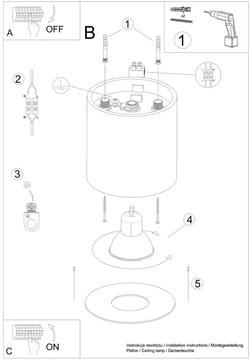 Luminaire plafonnier mika gris cylindrique avec fixation métallique moderne alliant simplicité et design plafond mika moderne