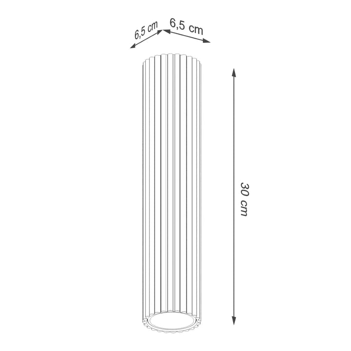 Luminaire plafonnier karbon 30 vert olive avec design minimaliste cylindrique cannelé et ampoules gu10 interchangeables
