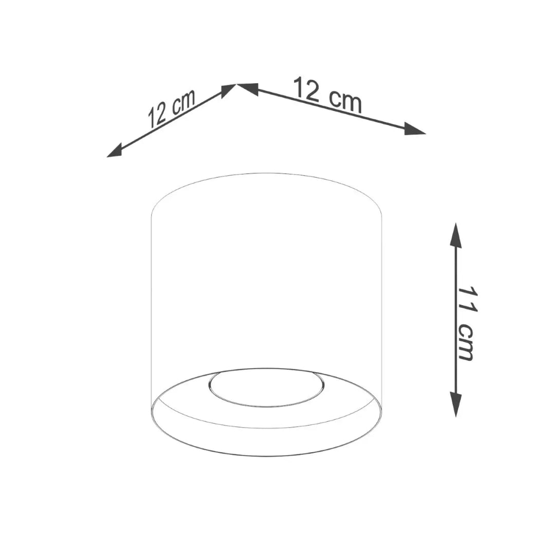 Luminaire plafonnier mika or en verre cylindrique minimaliste 12 cm diamètre 11 cm hauteur pour plafond mika moderne
