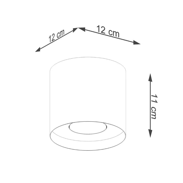 Luminaire plafonnier mika or en verre cylindrique minimaliste 12 cm diamètre 11 cm hauteur pour plafond mika moderne