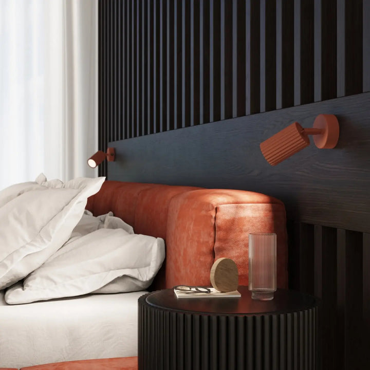 Plafonnier karbon allie design minimaliste avec lampe de lecture murale en terre cuite et ampoules gu10 interchangeables