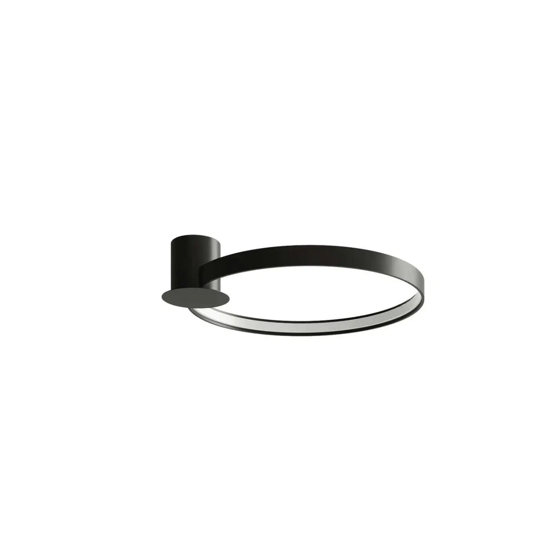 Luminaire plafonnier rio 55 noir avec design unique circulaire et accents métalliques offrant une efficacité lumineuse élevée