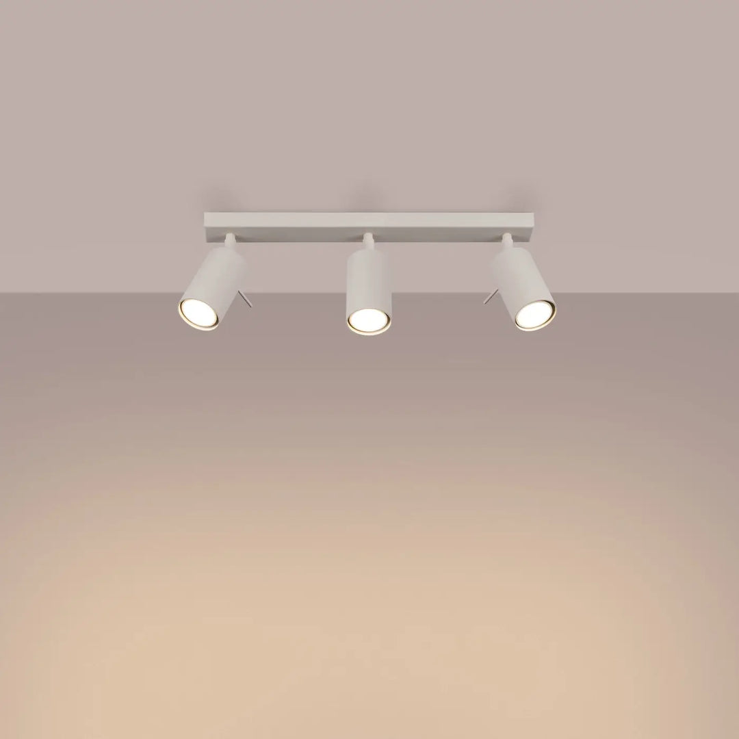 Luminaire plafonnier ring 3l beige avec lampe ring blanc et éclairage flexible pour un minimalisme moderne