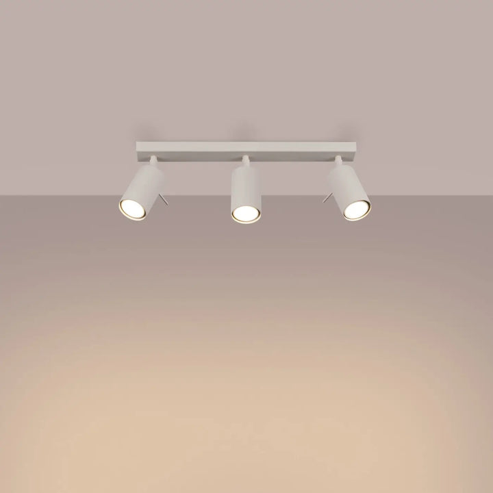 Luminaire plafonnier ring 3l beige avec lampe ring blanc et éclairage flexible pour un minimalisme moderne