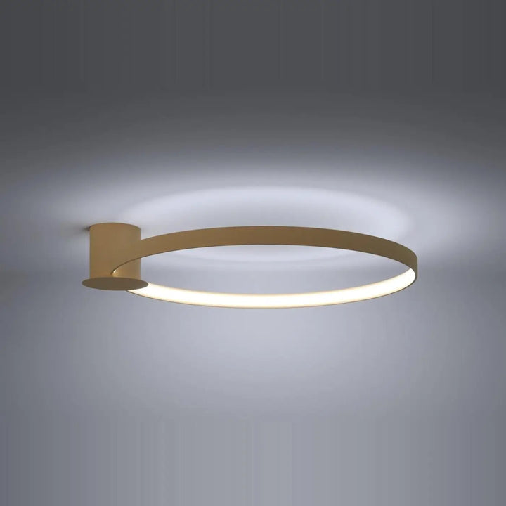 Plafonnier rio 110 doré avec design unique circulaire led offrant une efficacité lumineuse élevée et moderne