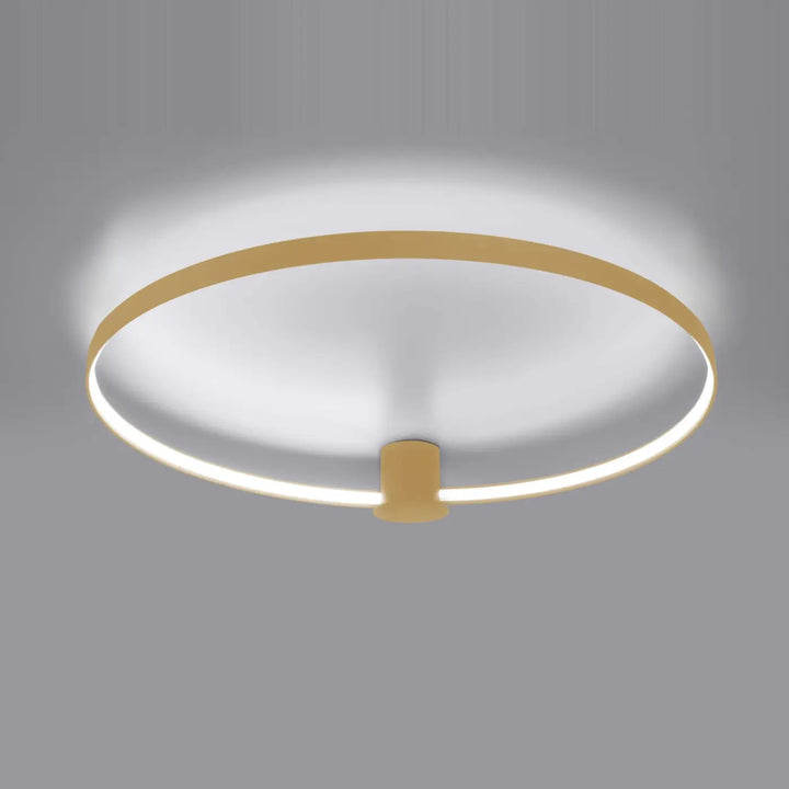 Plafonnier rio moderne avec cadre métallique doré et led intégré pour efficacité lumineuse élevée et design unique