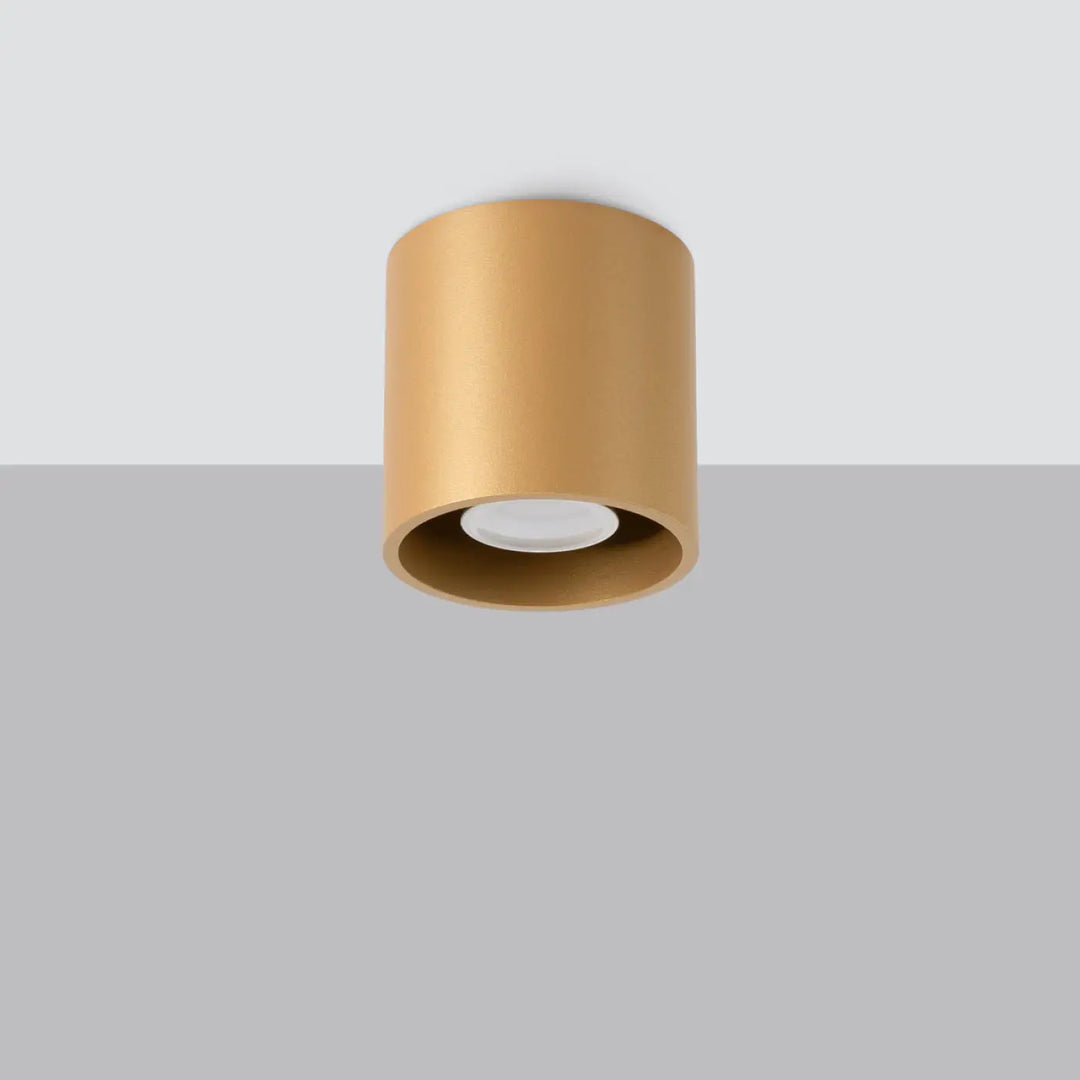 Luminaire plafonnier orbis 1 or en finition or cylindre encastré simple coup pour décoration intérieure moderne élégante