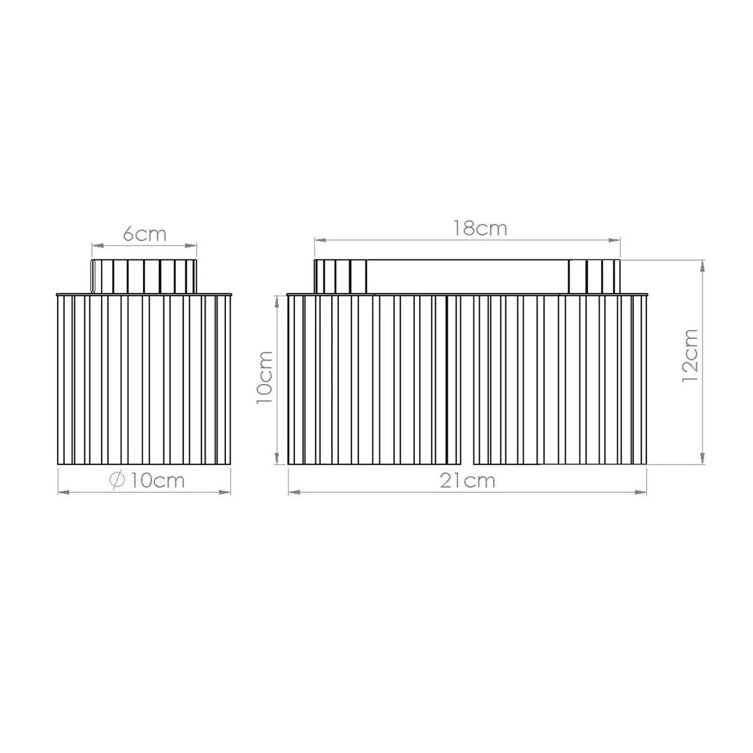 Deux contenants métalliques cylindriques blanc avec forme unique inspirée luminaire plafonnier aura 2