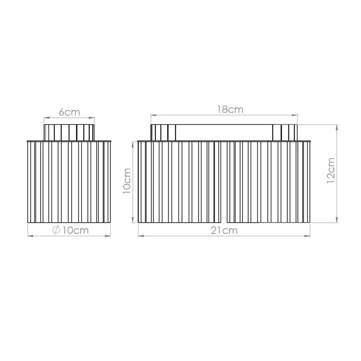 Deux contenants métalliques cylindriques blanc avec forme unique inspirée luminaire plafonnier aura 2