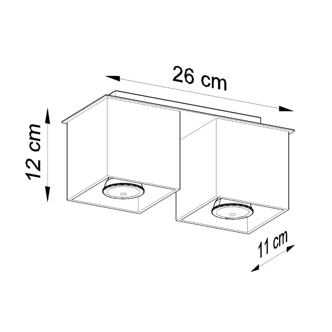 Plafonnier quad blanc moderne avec double éclairage rectangulaire montées individuellement pour magnifique décoration