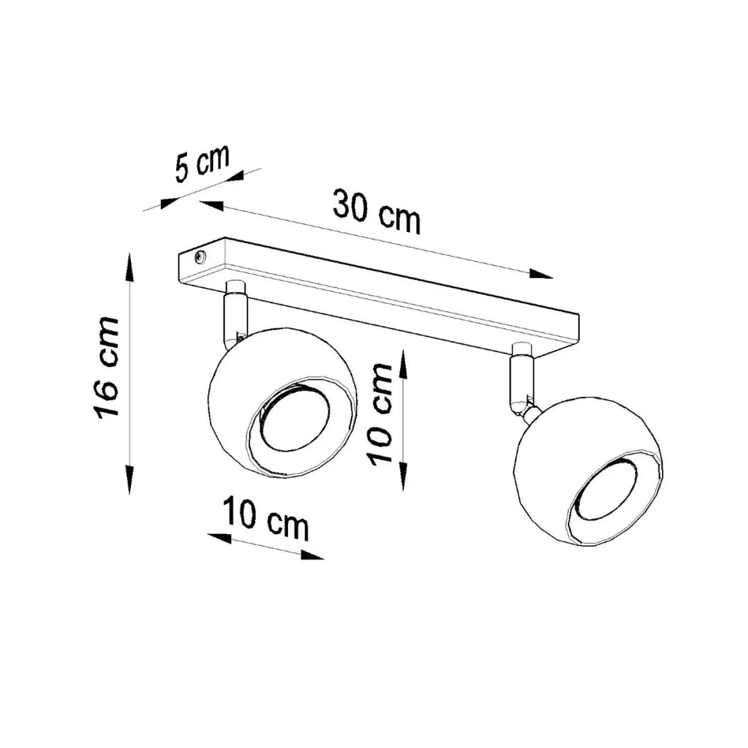 Luminaire plafonnier oculare 2 blanc avec spots oculare ajustables au design original et plafonnier moderne minimaliste