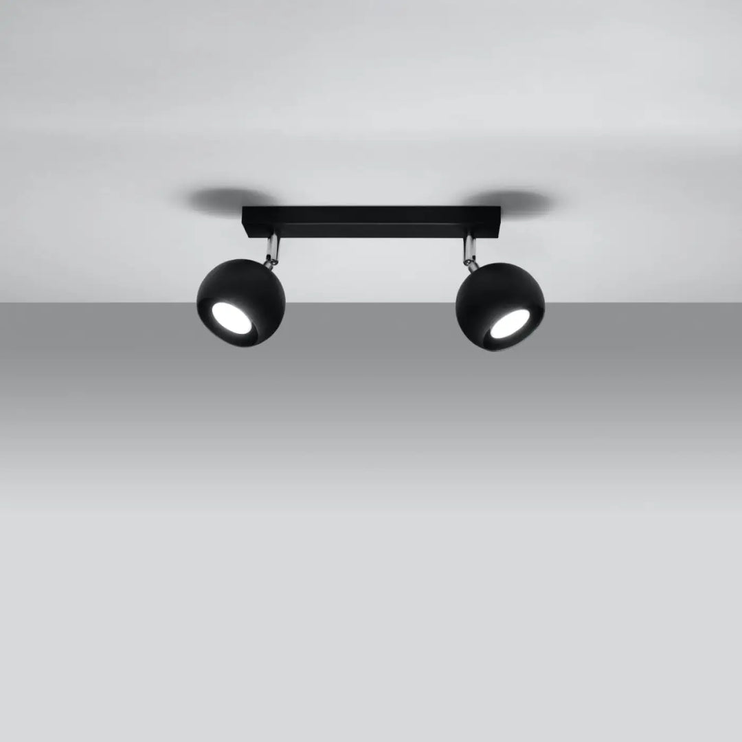 Luminaire plafonnier oculare 2 noir avec spots oculare exactement et design original pour un plafonnier moderne
