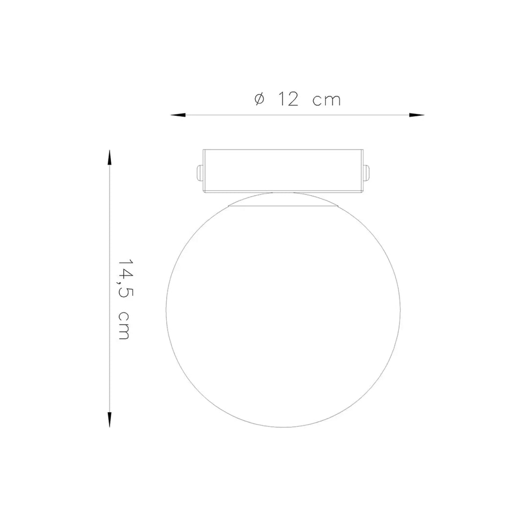 Luminaire plafonnier yol i 1 noir avec plafon yoli circulaire 12 cm diamètre et hauteur 14,5 cm classe à part