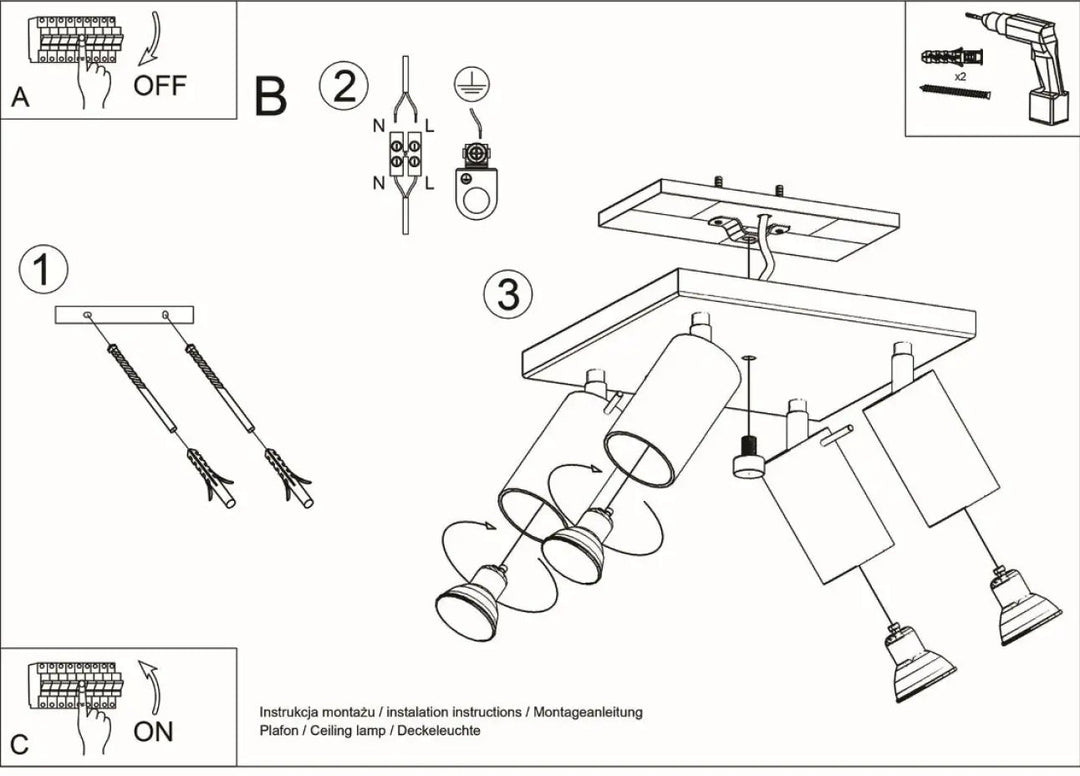 Luminaire plafonnier ring 4 gris avec bras réglables en finition métallique pour une ambiance intérieure et demi-obscurité chaleureuse