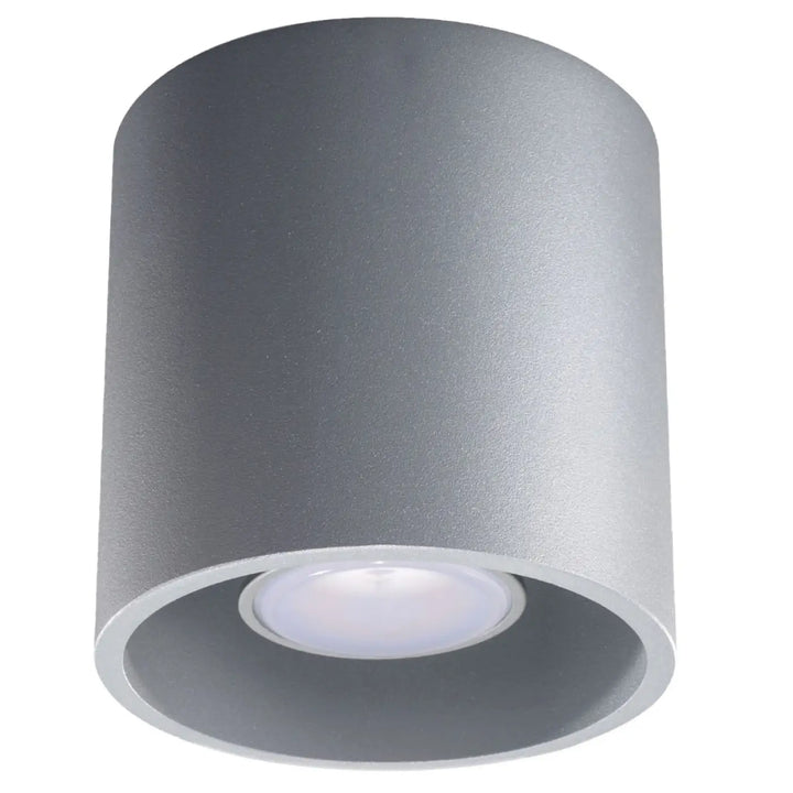 Plafonnier orbis gris cylindre en bois naturel mat avec ampoule led intégrée pour éclairage intérieur moderne