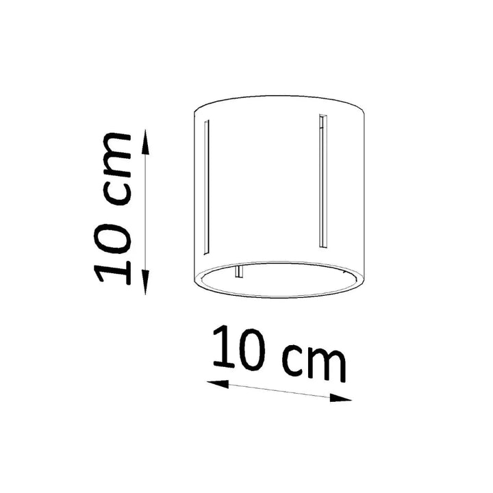 Luminaire plafonnier inez gris avec abat-jour cylindrique minimaliste noir 10 cm diametre perforation linéaire moderne