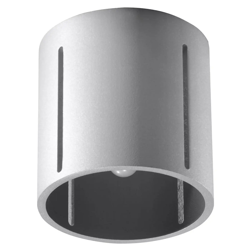 Plafonnier moderne en aluminium gris avec perforation linéaire offrant un spectacle lumineux élégant pour salle à vivre