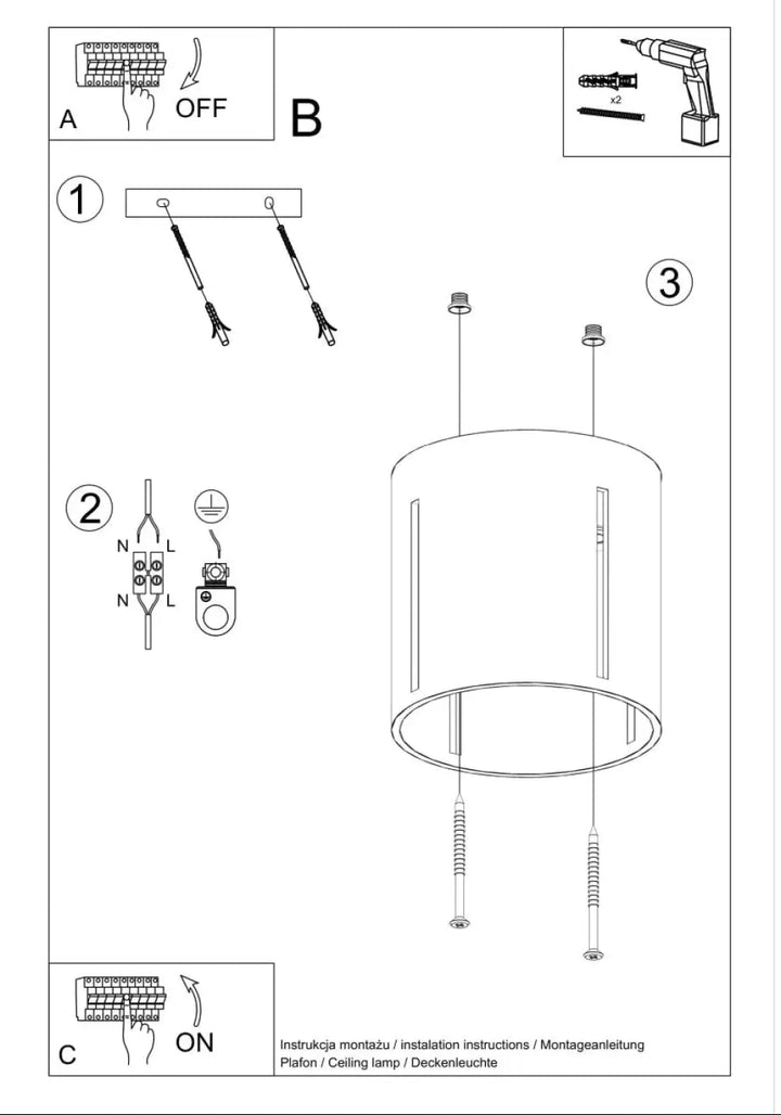 Plafonnier moderne cylindrique gris avec finition mate blanche et perforation linéaire pour un spectacle lumineux
