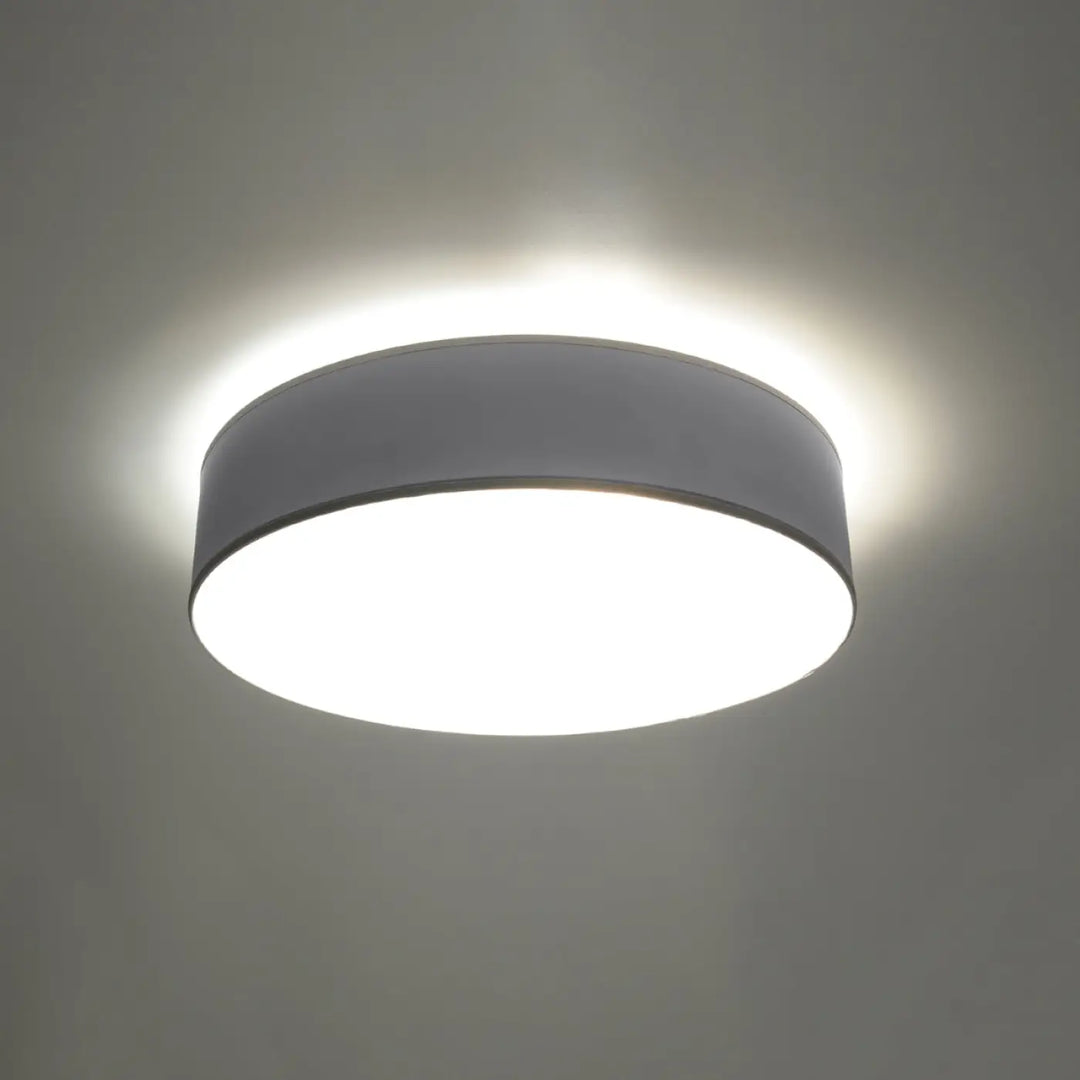 Plafonnier rond arena 55 gris avec forme riche et éclairage polyvalent doux et uniforme en finition mate