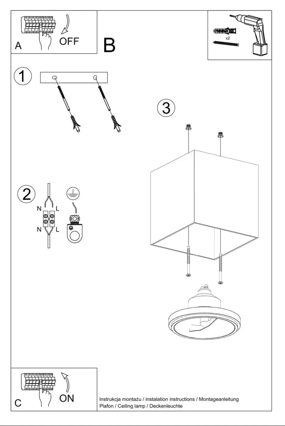 Plafonnier blake gris avec abat-jour carré et lumière circulaire intégrée forme minimaliste plafonnier moderne