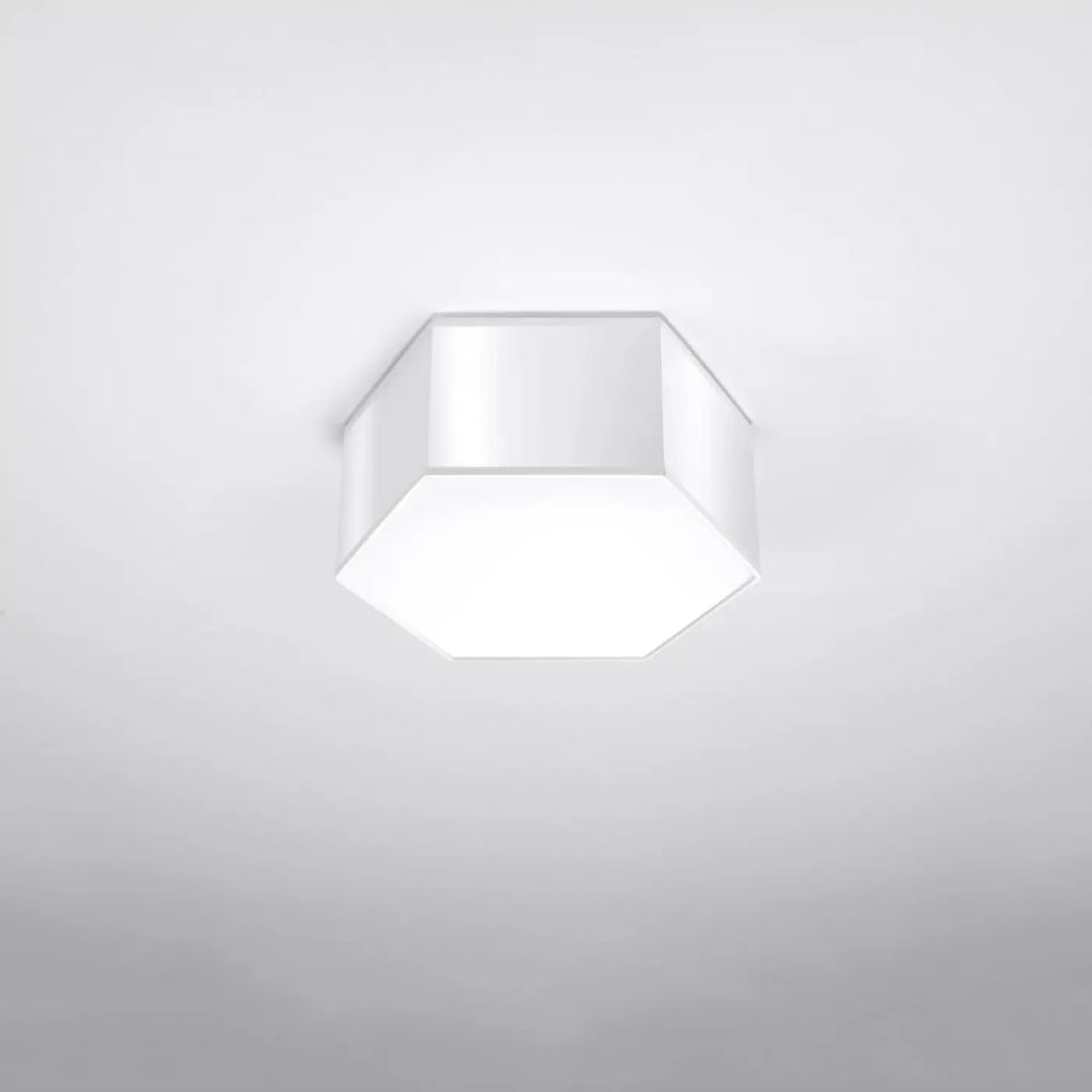 Luminaire plafonnier sunde 13 blanc en formes géométriques hexagonales avec design moderne et épuré