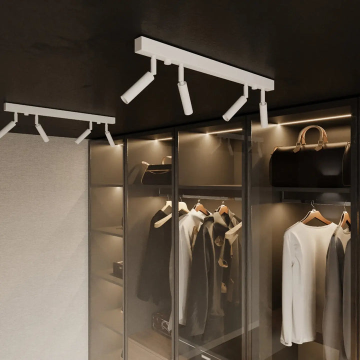 Plafonnier moderne eyetech 3 blanc avec spots réglables en style industriel pour éclairage d’ambiance loft