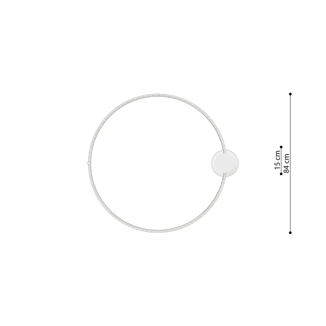 Luminaire plafonnier collection rio design moderne en métal rouge ocre avec anneau circulaire de 84 cm de hauteur
