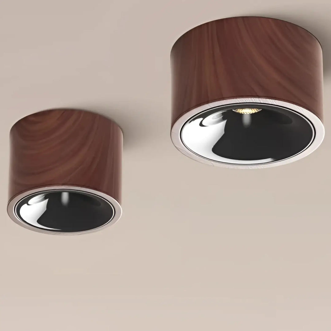 Luminaire plafonnier led avec finition aluminium marron chic