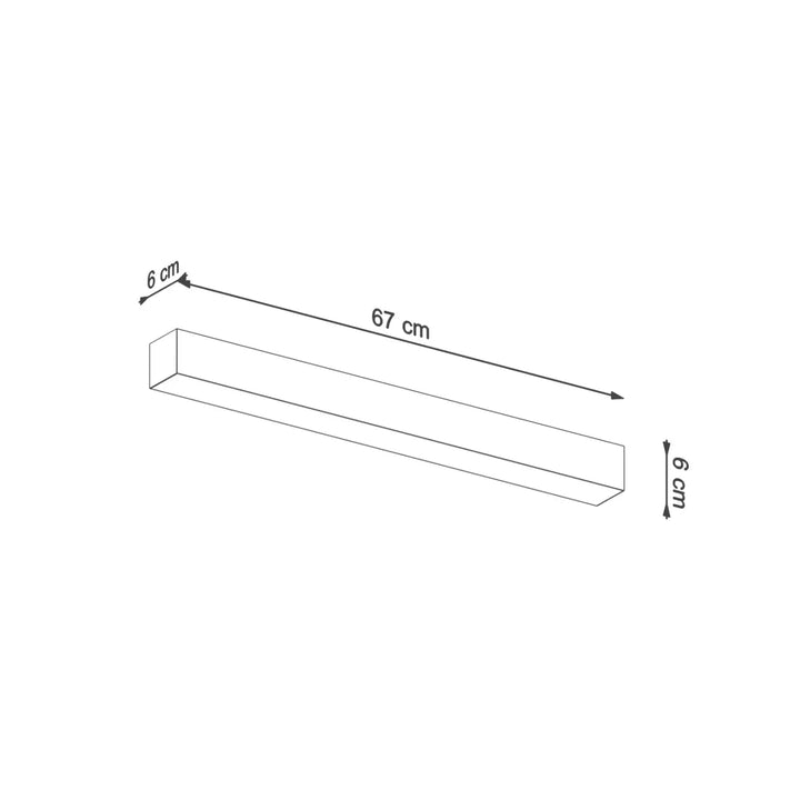 Luminaire plafonnier pinne 67 gris 67 cm x 6 cm led 4000k pour collection pinne et paramètres d’éclairage modernes