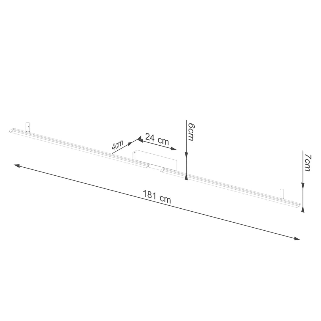 Luminaire plafonnier lagom 3000k noir blanc minimaliste led avec rails de montage larges pour plafonniers linéaires à lumière chaude trois longueurs