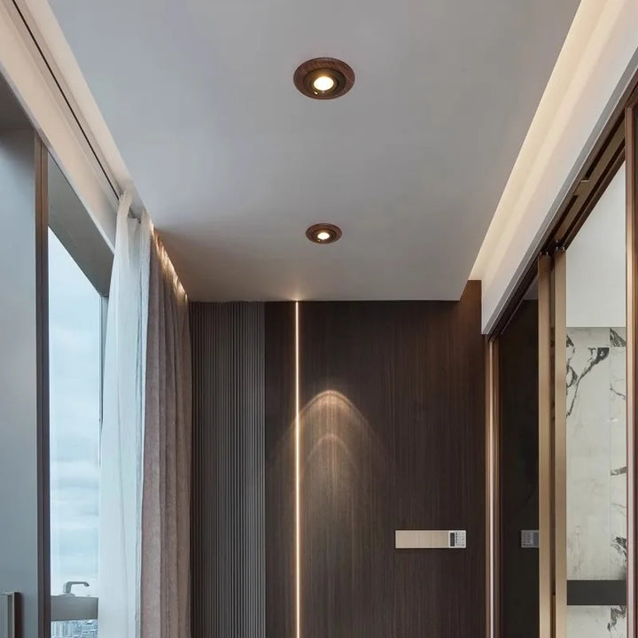 Luminaire plafonnier led rond bois moderne chic élégant