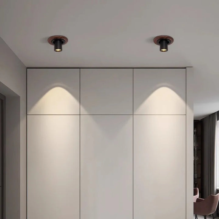 Luminaire plafonnier led rond bois moderne chic élégant