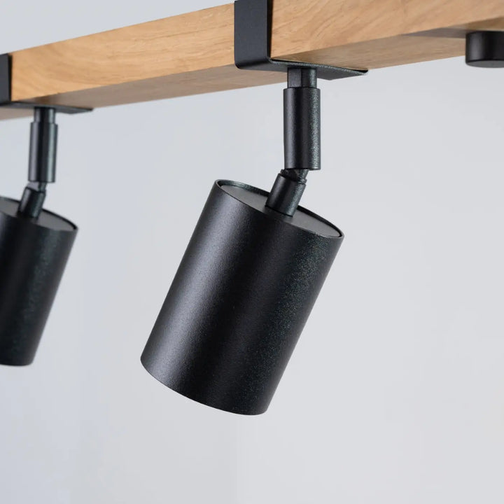 Luminaire plafonnier fager 4l noir avec abat-jours orientables et boîtier moderne en forme de lampe directionnelle fager