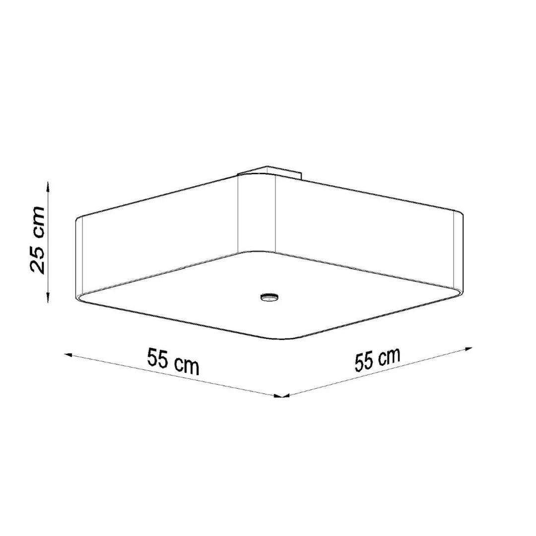 Plateau de douche carré luminaire plafonnier lokko 55 noir avec contour distinct et couleurs classique