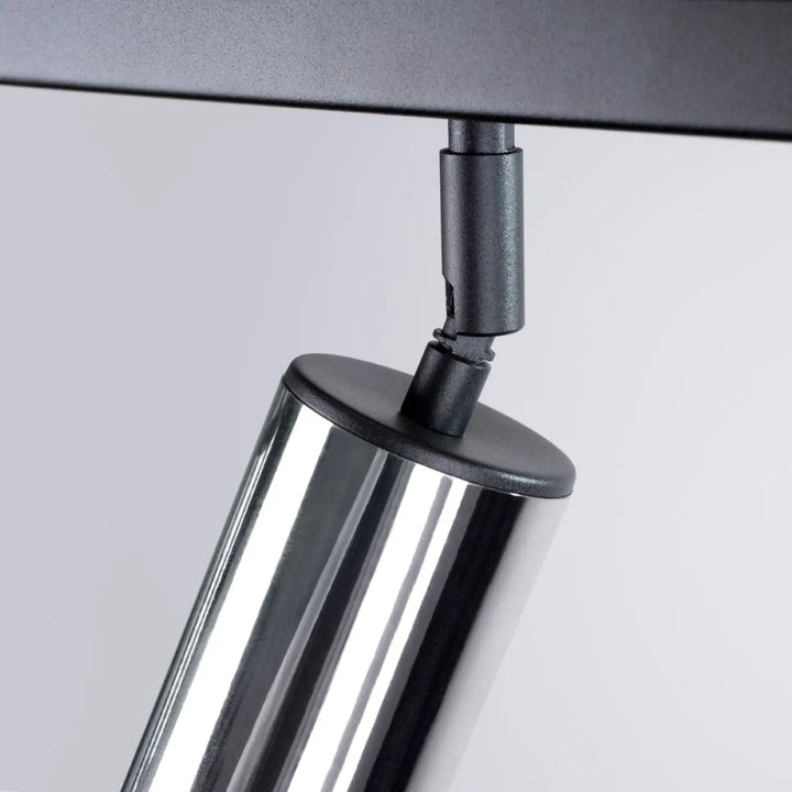 Plafonnier winx sleek chrome finition avec support noir mat design moderne lampe winx allie pour intérieur contemporain