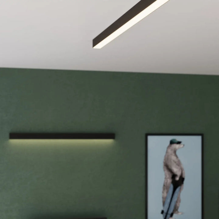 Luminaire plafonnier pinne 90 noir avec module led lineaire moderne et parametres d eclairage optimises