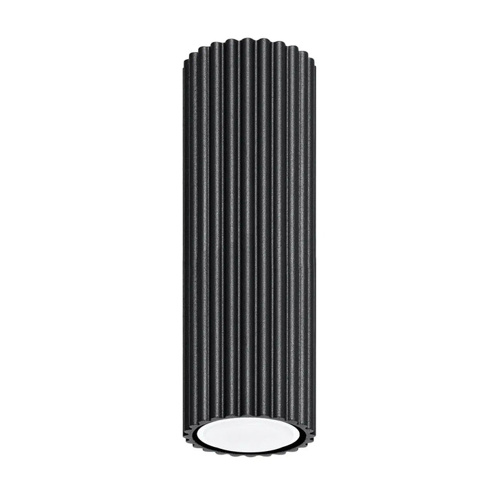 Luminaire plafonnier karbon 20 noir avec design minimaliste et ampoules gu10 interchangeables en cylindre côtelé