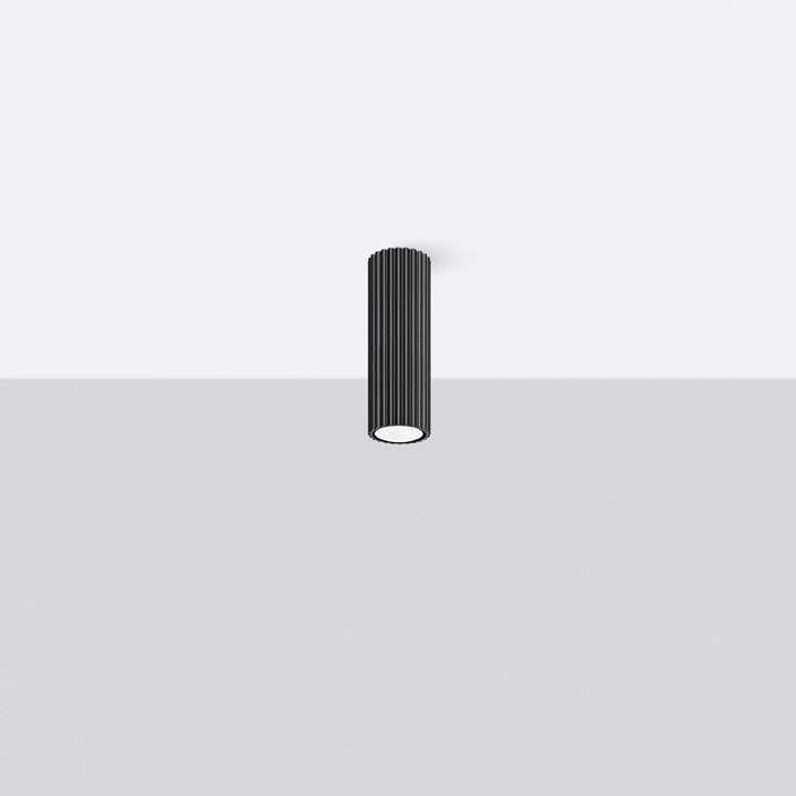 Luminaire plafonnier karbon allie noir cylindrique avec ampoules gu10 interchangeables et design minimaliste