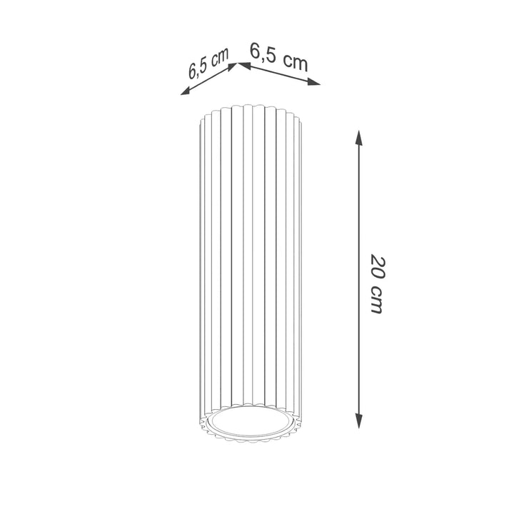 Luminaire plafonnier karbon 20 noir cylindre fluleté 20 cm design minimaliste avec ampoules gu10 interchangeables