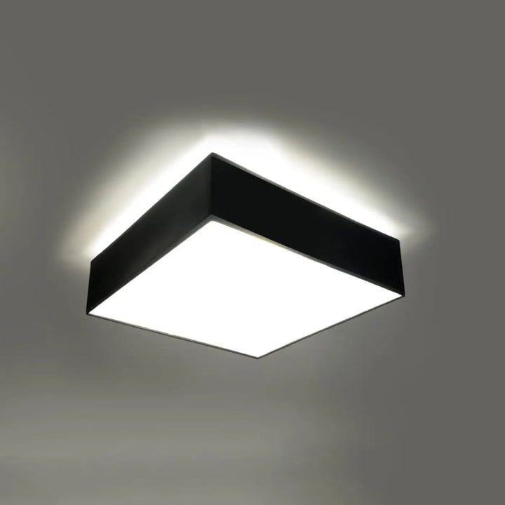 Luminaire plafonnier horus 35 noir carré avec éclairage polyvalent et forme riche en design moderne minimaliste lumineux blanc