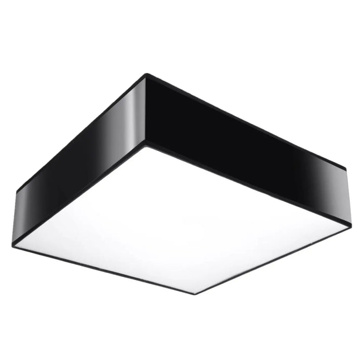Luminaire plafonnier horus 35 noir avec éclairage polyvalent et forme riche d un plafonnier carré moderne