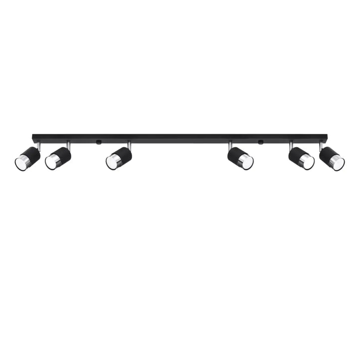 Luminaire plafonnier nero 6 noir chrome avec six spots orientables design plafonnier applique moderne