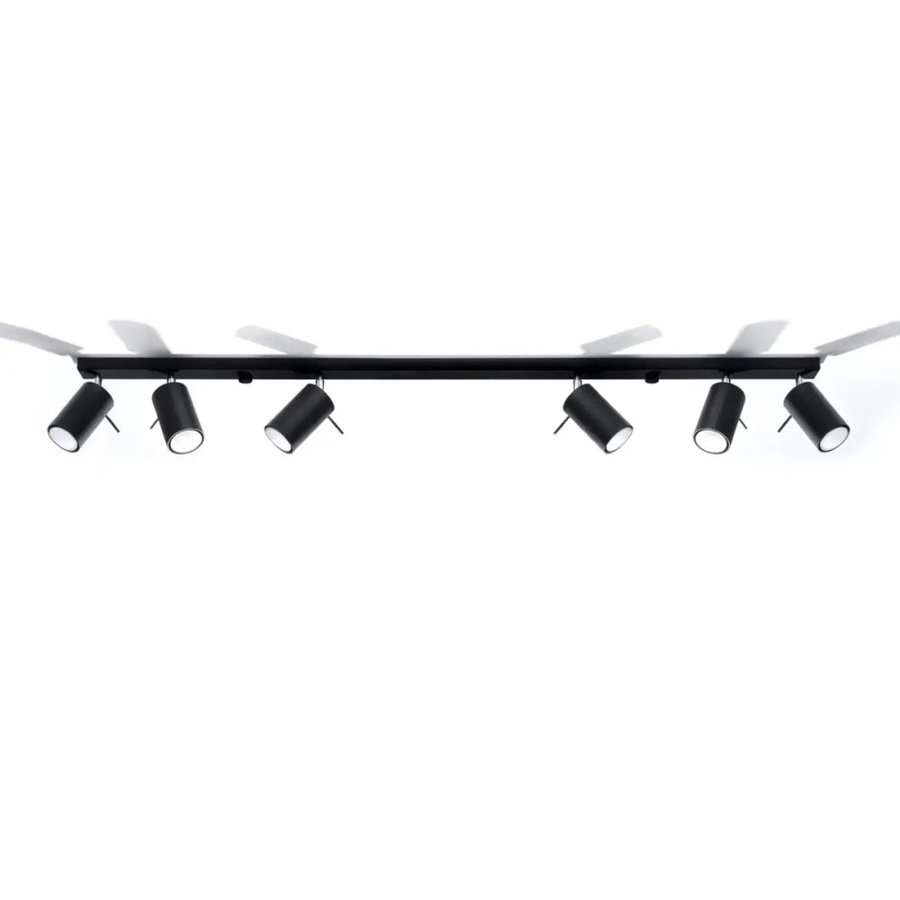 Plafonnier suspendu ring 6l noir avec six bras réglables en finition mate pour une atmosphère intérieure raffinée