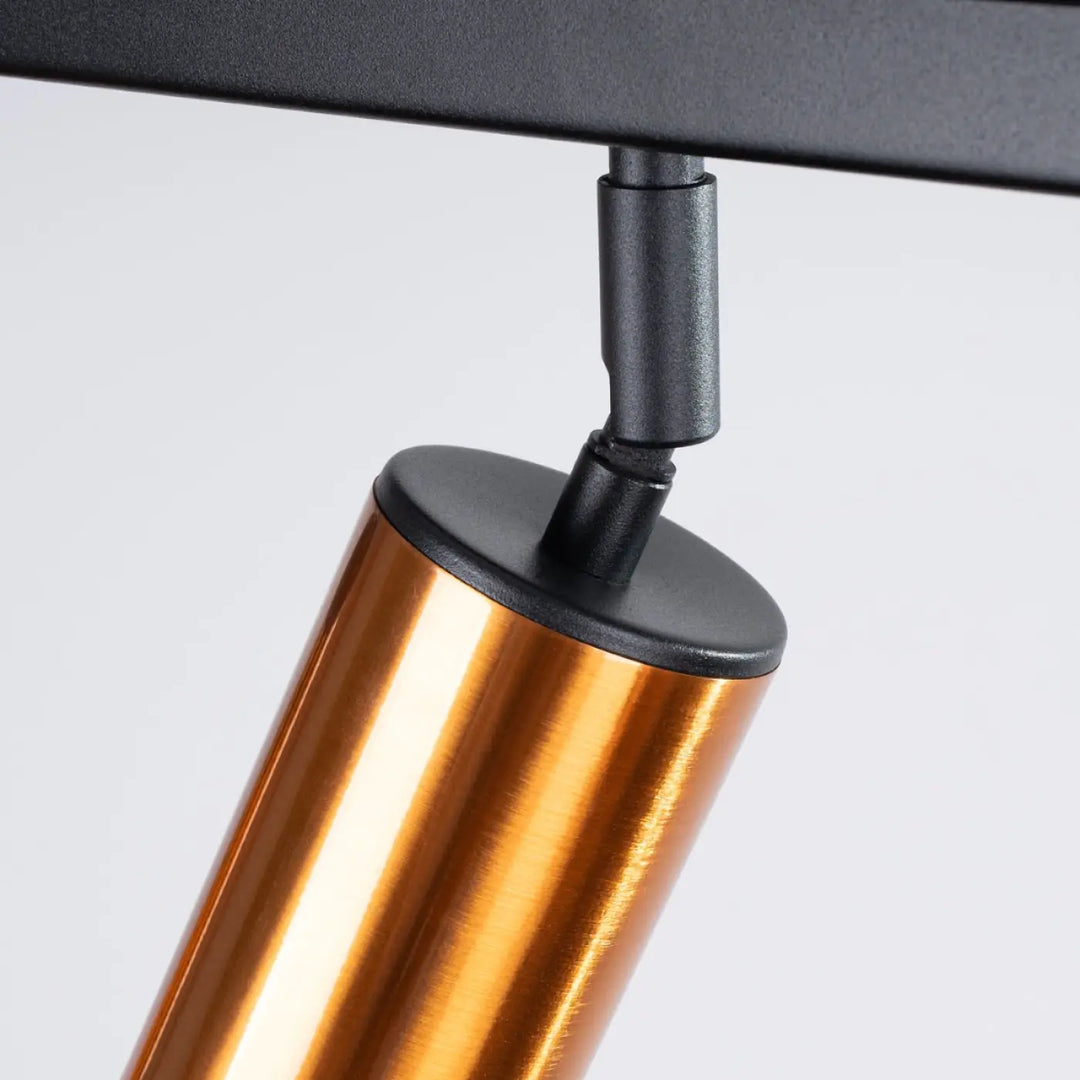 Plafonnier winx copper fini avec base noire mate et articulation réglable dans lampe winx allie design