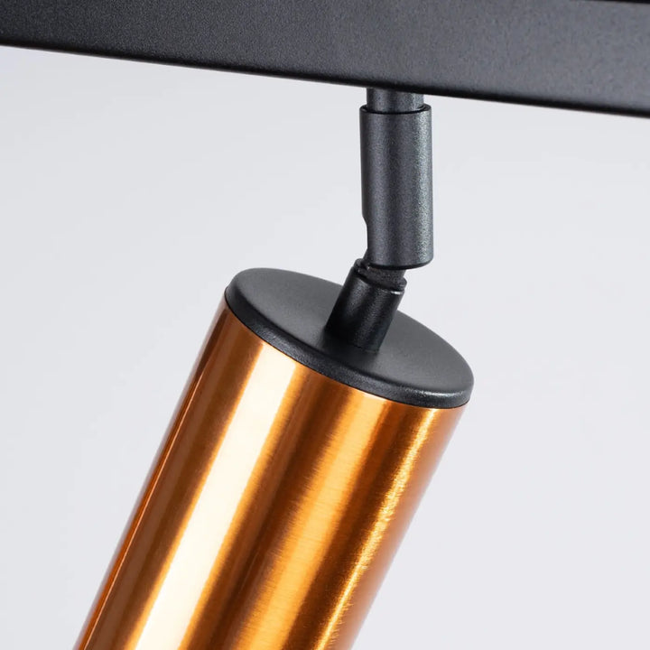 Plafonnier winx copper fini avec base noire mate et articulation réglable dans lampe winx allie design