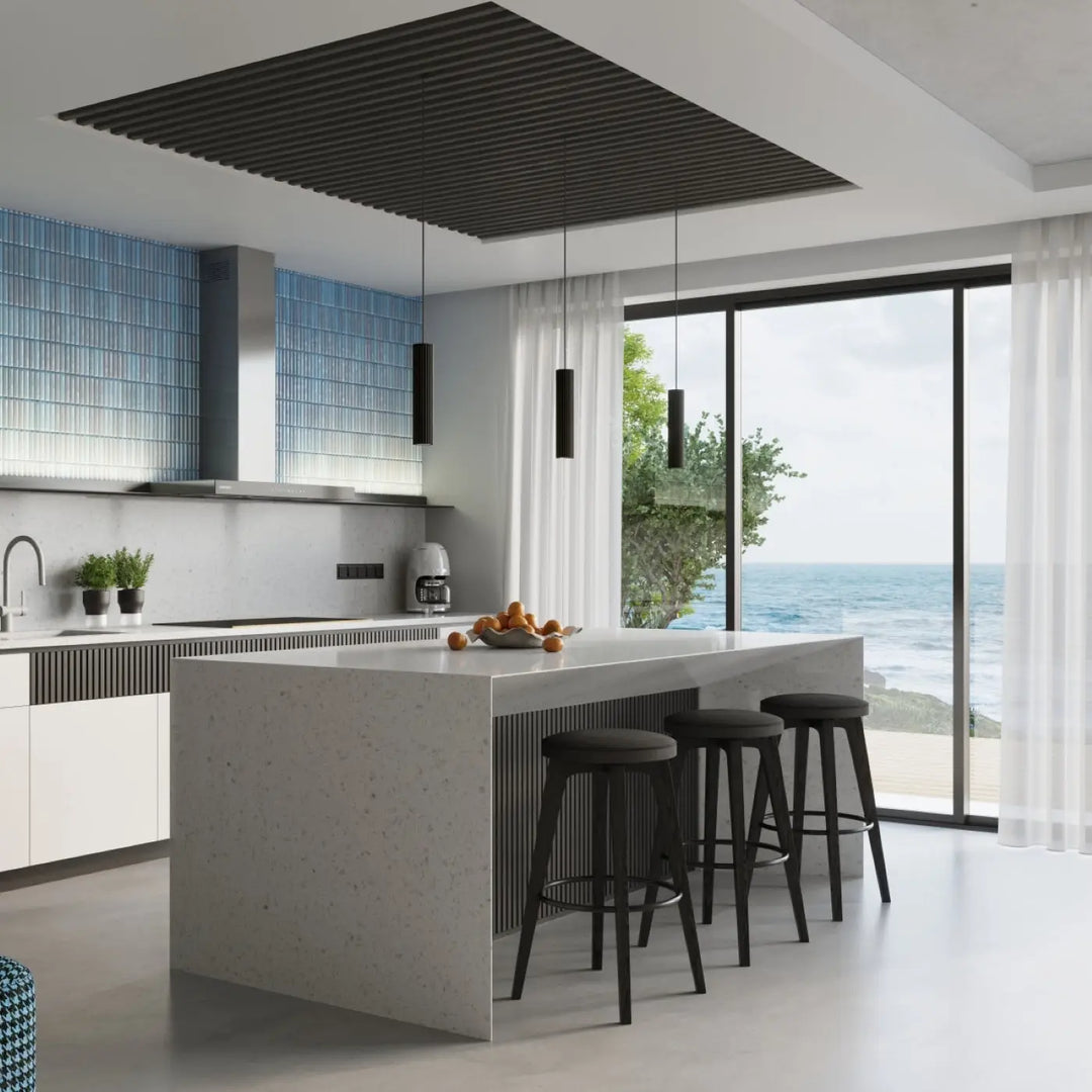 Luminaire plafonnier karbon 40 noir avec design minimaliste et ampoules gu10 interchangeables en métal moderne