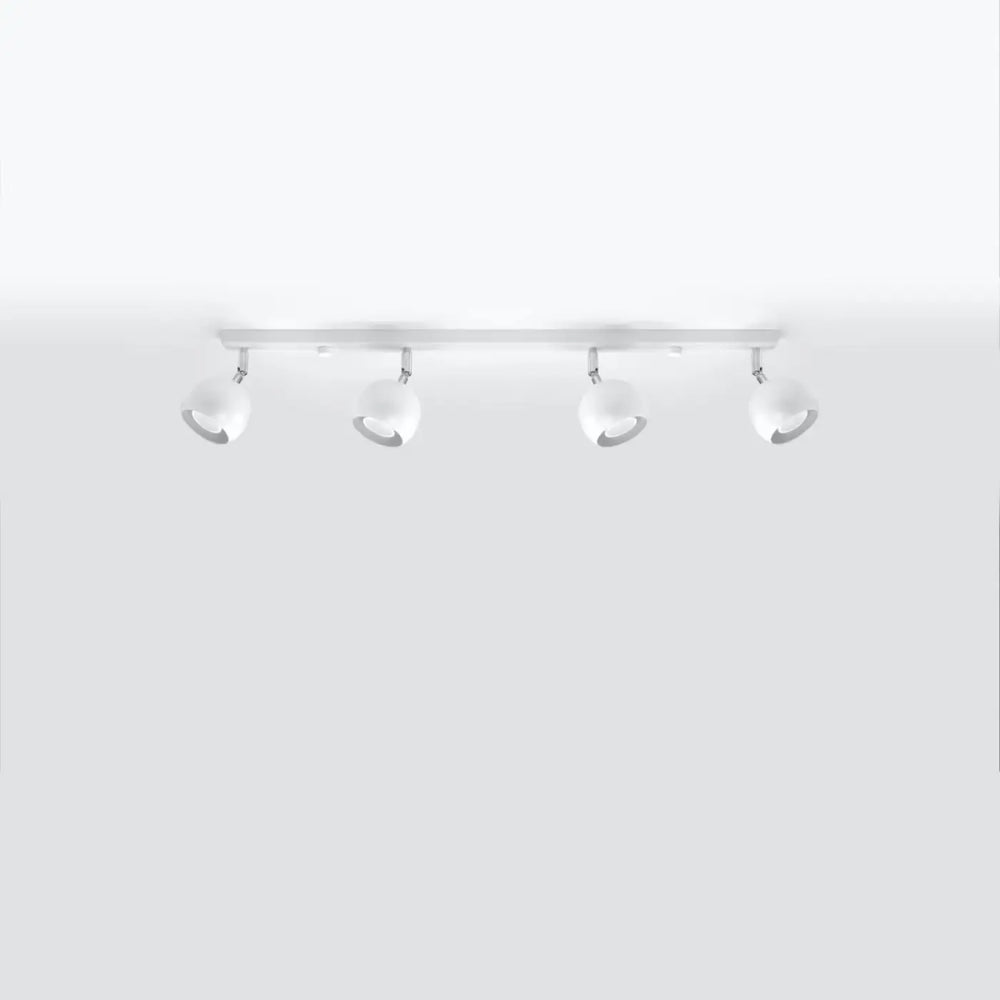 Plafonnier oculare blanc moderne avec quatre spots orientables pour éclairez précisément avec un design original
