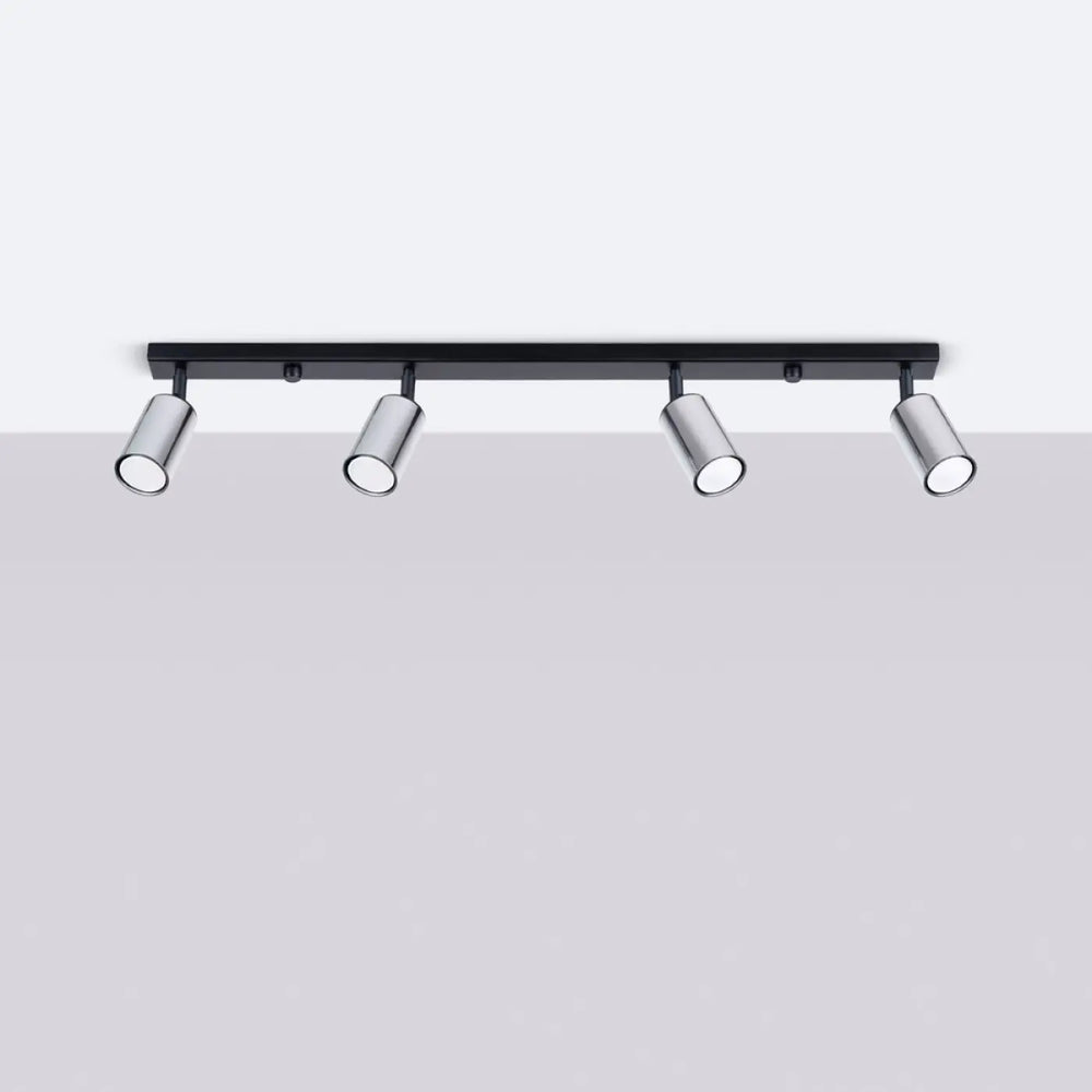 Plafonnier winx 4l noir avec quatre spots réglables finition chrome lampe winx allie design moderne et fonctionnalité
