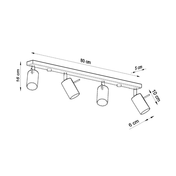 Luminaire plafonnier ring 4l blanc de 80 cm avec quatre bras réglables pour une ambiance intérieure chaleureuse