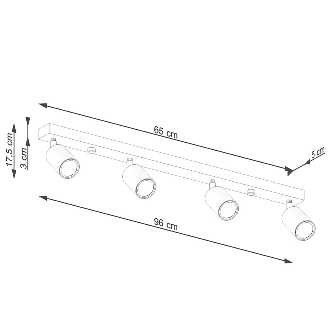 Plafonnier verdo design moderne en métal blanc avec quatre spots orientables pour un éclairage ciblé
